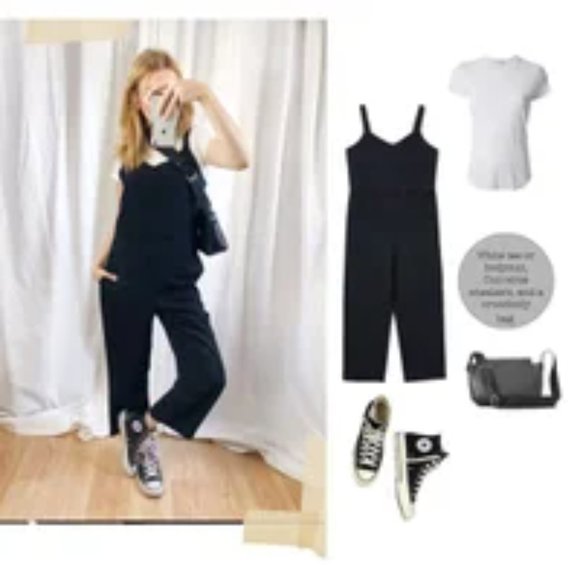 Everlane Japanese GoWeave Slip Jumpsuit Black Size 8 #F-JMPS-TRI-SLP-SL - FLAWED - Picture 3 of 16